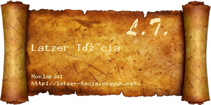 Latzer Tácia névjegykártya